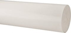 Made in USA - 2' Long, 6" Diam, Polypropylene Plastic Rod - Natural (Color) - Exact Tooling