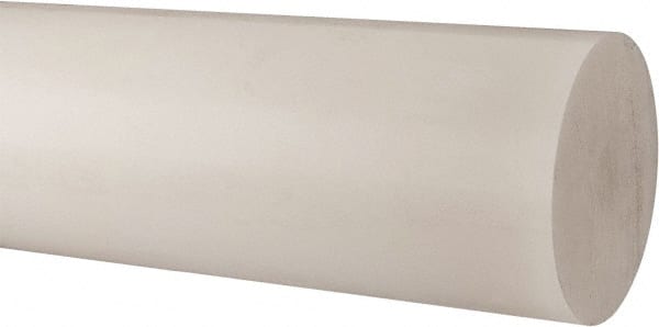 Made in USA - 4' Long, 1/2" Diam, Polypropylene Plastic Rod - ±1/4" Length Tolerance, +0.020/- 0.000" Diam Tolerance, Rockwell R 90 Hardness, Natural (Color) - Exact Tooling