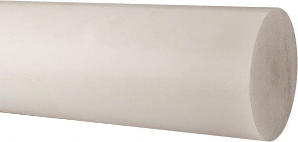 Made in USA - 2' Long, 7" Diam, Polypropylene Plastic Rod - Natural (Color) - Exact Tooling