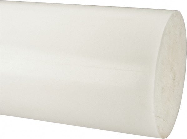 Made in USA - 1' Long, 9" Diam, Polypropylene Plastic Rod - Natural (Color) - Exact Tooling