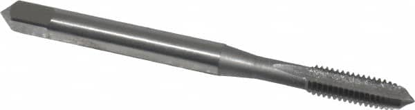 OSG - #6-32 UNC, H2, 2 Flutes, Plug Chamfer, Bright Finish, High Speed Steel Spiral Point STI Tap - 2" OAL, 0.141" Shank Diam, 11/16" Thread Length, Series 125 - Exact Tooling