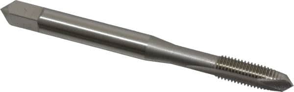 OSG - #8-36 UNF, H2, 2 Flutes, Plug Chamfer, Bright Finish, High Speed Steel Spiral Point STI Tap - 2-1/8" OAL, 0.168" Shank Diam, 3/4" Thread Length, Series 125 - Exact Tooling