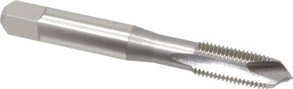 OSG - 5/16-24 UNF, H2, 3 Flutes, Plug Chamfer, Bright Finish, High Speed Steel Spiral Point STI Tap - 2-23/32" OAL, 0.318" Shank Diam, 1-1/8" Thread Length, Series 125 - Exact Tooling