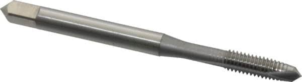 OSG - #6-32 UNC, H3, 2 Flutes, Plug Chamfer, Bright Finish, High Speed Steel Spiral Point STI Tap - 2" OAL, 0.141" Shank Diam, 11/16" Thread Length, Series 125 - Exact Tooling