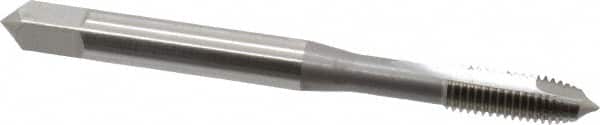 OSG - #8-32 UNC, H3, 2 Flutes, Plug Chamfer, Bright Finish, High Speed Steel Spiral Point STI Tap - 2-1/8" OAL, 0.168" Shank Diam, 3/4" Thread Length, Series 125 - Exact Tooling