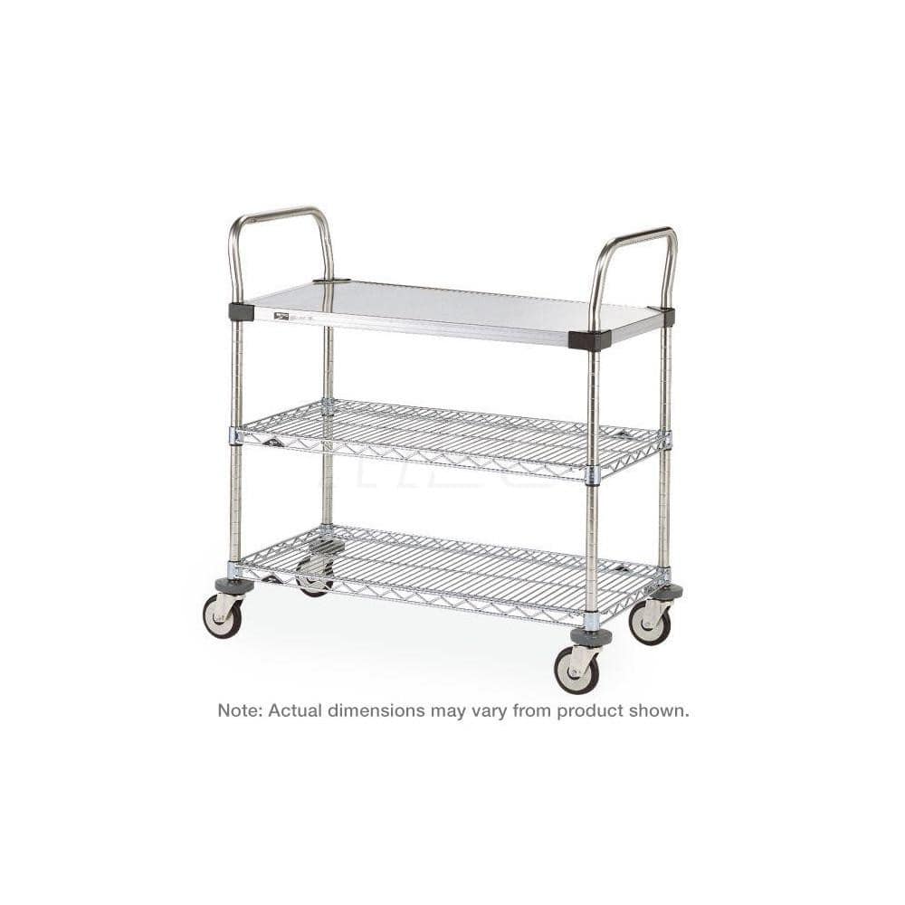Metro - Carts; Type: Utility ; Load Capacity (Lb.): 375.000 ; Number of Shelves: 3 ; Width (Inch): 18 ; Length (Inch): 30 ; Height (Inch): 38 - Exact Tooling