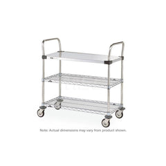 Metro - Carts; Type: Utility ; Load Capacity (Lb.): 375.000 ; Number of Shelves: 3 ; Width (Inch): 18 ; Length (Inch): 30 ; Height (Inch): 38 - Exact Tooling