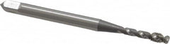 OSG - #2-56 UNC, 2 Flute, 50° Helix, Bottoming Chamfer, Bright Finish, High Speed Steel Spiral Flute STI Tap - Right Hand Flute, 1-3/4" OAL, 0.141" Shank Diam, 7/16" Thread Length - Exact Tooling