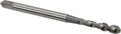 OSG - #4-40 UNC, 2 Flute, 50° Helix, Bottoming Chamfer, Bright Finish, High Speed Steel Spiral Flute STI Tap - Right Hand Flute, 1-7/8" OAL, 0.141" Shank Diam, 9/16" Thread Length - Exact Tooling