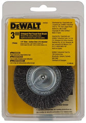 DeWALT - 3" Brush Diam, Flat Faced, End Brush - 1/4" Diam Shank, 20,000 Max RPM - Exact Tooling