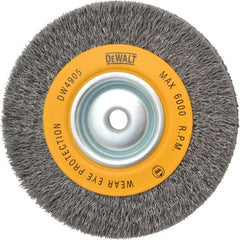 DeWALT - 6" OD, 5/8" Arbor Hole, Crimped Steel Wheel Brush - 1" Face Width, 0.014" Filament Diam, 6,000 RPM - Exact Tooling