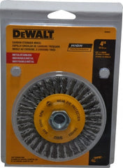 DeWALT - 4" OD, 5/8-11 Arbor Hole, Knotted Steel Wheel Brush - 0.02" Filament Diam, 20,000 RPM - Exact Tooling