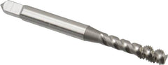OSG - #8-32 UNC, 3 Flute, 50° Helix, Bottoming Chamfer, Bright Finish, High Speed Steel Spiral Flute STI Tap - Right Hand Flute, 2-1/8" OAL, 0.22" Shank Diam, 3/4" Thread Length - Exact Tooling