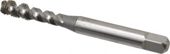 OSG - #10-32 UNF, 3 Flute, 50° Helix, Bottoming Chamfer, Bright Finish, High Speed Steel Spiral Flute STI Tap - Right Hand Flute, 2-3/8" OAL, 0.255" Shank Diam, 7/8" Thread Length - Exact Tooling