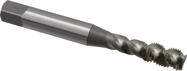 OSG - 1/4-28 UNF, 3 Flute, 50° Helix, Bottoming Chamfer, Bright Finish, High Speed Steel Spiral Flute STI Tap - Right Hand Flute, 2-1/2" OAL, 0.318" Shank Diam, 1" Thread Length - Exact Tooling