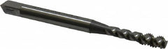 OSG - #6-32 UNC, 3 Flute, 50° Helix, Bottoming Chamfer, Bright Finish, High Speed Steel Spiral Flute STI Tap - Right Hand Flute, 2" OAL, 0.194" Shank Diam, 11/16" Thread Length - Exact Tooling