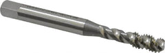 OSG - #10-24 UNC, 3 Flute, 50° Helix, Bottoming Chamfer, Bright Finish, High Speed Steel Spiral Flute STI Tap - Right Hand Flute, 2-3/8" OAL, 0.255" Shank Diam, 7/8" Thread Length - Exact Tooling