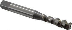 OSG - 1/4-28 UNF, 3 Flute, 50° Helix, Bottoming Chamfer, Bright Finish, High Speed Steel Spiral Flute STI Tap - Right Hand Flute, 2-1/2" OAL, 0.318" Shank Diam, 1" Thread Length - Exact Tooling