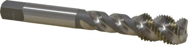 OSG - 7/16-20 UNF, 3 Flute, 50° Helix, Bottoming Chamfer, Bright Finish, High Speed Steel Spiral Flute STI Tap - Right Hand Flute, 3-5/32" OAL, 0.429" Shank Diam, 1-7/16" Thread Length - Exact Tooling