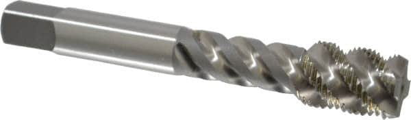 OSG - 1/2-20 UNF, 4 Flute, 50° Helix, Bottoming Chamfer, Bright Finish, High Speed Steel Spiral Flute STI Tap - Right Hand Flute, 3-3/8" OAL, 0.367" Shank Diam, 1-21/32" Thread Length - Exact Tooling