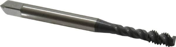 OSG - #6-32 UNC, 3 Flute, 50° Helix, Bottoming Chamfer, elektraLUBE Finish, High Speed Steel Spiral Flute STI Tap - 2" OAL, 11/16" Thread Length - Exact Tooling