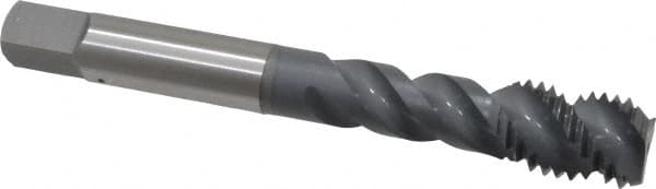 OSG - 3/8-16 UNC, 3 Flute, 50° Helix, Bottoming Chamfer, elektraLUBE Finish, High Speed Steel Spiral Flute STI Tap - 2-15/16" OAL, 1-1/4" Thread Length - Exact Tooling