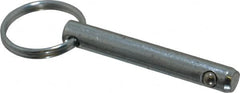 Gibraltar - 5/16" Pin Diam, 2" Long, Zinc Plated Steel Ball Lock Hitch Pin - 1-5/8" Usable Length - Exact Tooling