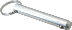 Gibraltar - 7/16" Pin Diam, 2-1/2" Long, Zinc Plated Steel Ball Lock Hitch Pin - 2-1/16" Usable Length - Exact Tooling