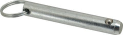 Gibraltar - 1/2" Pin Diam, 3" Long, Zinc Plated Steel Ball Lock Hitch Pin - 2-1/2" Usable Length - Exact Tooling