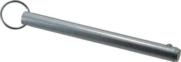 Gibraltar - 1/2" Pin Diam, 5-1/2" Long, Zinc Plated Steel Ball Lock Hitch Pin - 5" Usable Length - Exact Tooling