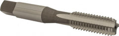 OSG - 3/8-16 UNC 3B 4 Flute Bright Finish High Speed Steel Straight Flute Standard Hand Tap - Bottoming, Left Hand Thread, 2-15/16" OAL, 1-1/4" Thread Length, H3 Limit, Oversize - Exact Tooling