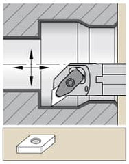 Kennametal - 1.705" Min Bore Diam, 14" OAL, 1-1/4" Shank Diam, A-DDUN-KC Indexable Boring Bar - DN.. Insert, Clamp Holding Method - Exact Tooling