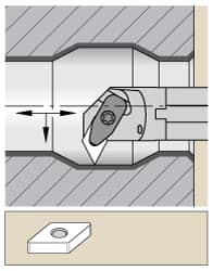 Kennametal - 1-1/2" Min Bore Diam, 14" OAL, 1-1/2" Shank Diam, A-DDPN-KC Indexable Boring Bar - DN.. Insert, Clamp Holding Method - Exact Tooling