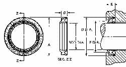 Parker - 2-1/4" ID x 2-3/4" OD, 0.275" Thick, Rod Wipers - -40 to 250°F, 2-3/4 Pipe Thread, 2-1/4" Rod Diam - Exact Tooling