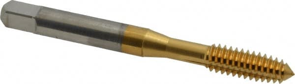 OSG - 1/4-20 UNC H7 Thread Limit Plug Thread Forming Tap - Cobalt, TiN Finish, 2-1/2" OAL, 1" Thread Length, Right Hand Thread, Series HY-PRO NRT - Exact Tooling