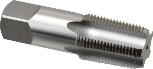 OSG - 3/4-14 NPT Thread, 5 Flute Standard Pipe Tap - 3-1/4" OAL, 1-3/8" Thread Length, 29/32" Shank Diam, Bright Finish, High Speed Steel - Exact Tooling