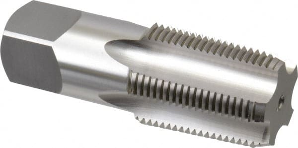 OSG - 1 - 11-1/2 NPT Thread, 5 Flute Standard Pipe Tap - 3-3/4" OAL, 1-3/4" Thread Length, 1-1/8" Shank Diam, Bright Finish, High Speed Steel - Exact Tooling