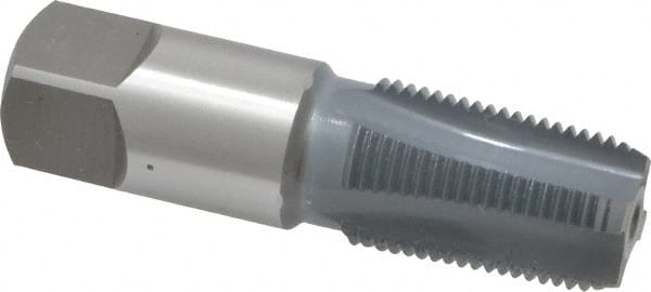 OSG - 3/8-18 NPT Thread, 4 Flute Standard Pipe Tap - 2-9/16" OAL, 1-1/16" Thread Length, 0.7" Shank Diam, elektraLUBE Finish, High Speed Steel - Exact Tooling
