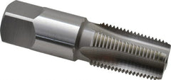OSG - 3/8-18 NPTF Thread, 4 Flute Standard Pipe Tap - 2-9/16" OAL, 1-1/16" Thread Length, 0.7" Shank Diam, Bright Finish, High Speed Steel - Exact Tooling