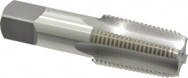 OSG - 1/2-14 NPTF Thread, 4 Flute Standard Pipe Tap - 3-1/8" OAL, 1-3/8" Thread Length, 11/16" Shank Diam, Bright Finish, High Speed Steel - Exact Tooling