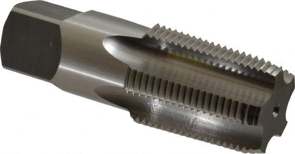 OSG - 1 - 11-1/2 NPTF Thread, 5 Flute Standard Pipe Tap - 3-3/4" OAL, 1-3/4" Thread Length, 1-1/8" Shank Diam, Bright Finish, High Speed Steel - Exact Tooling