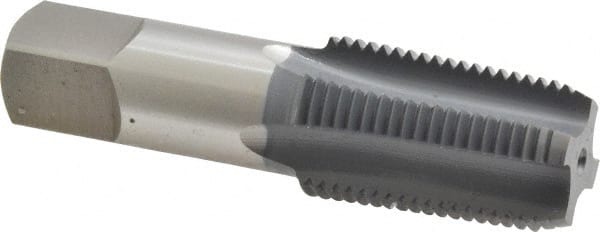OSG - 1/2-14 NPTF Thread, 4 Flute Standard Pipe Tap - 3-1/8" OAL, 1-3/8" Thread Length, 11/16" Shank Diam, elektraLUBE Finish, High Speed Steel - Exact Tooling