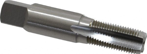 OSG - 1/8-27 NPS Thread, 4 Flute Standard Pipe Tap - 2-1/8" OAL, 3/4" Thread Length, 7/16" Shank Diam, Bright Finish, High Speed Steel - Exact Tooling
