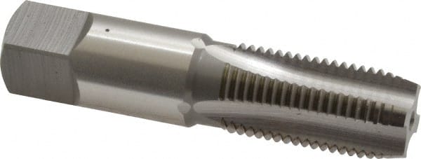 OSG - 1/4-18 NPS Thread, 4 Flute Standard Pipe Tap - 2-7/16" OAL, 1-1/16" Thread Length, 9/16" Shank Diam, Bright Finish, High Speed Steel - Exact Tooling