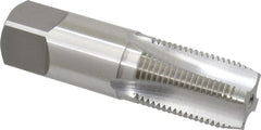 OSG - 3/8-18 NPS Thread, 4 Flute Standard Pipe Tap - 2-9/16" OAL, 1-1/16" Thread Length, 0.7" Shank Diam, Bright Finish, High Speed Steel - Exact Tooling