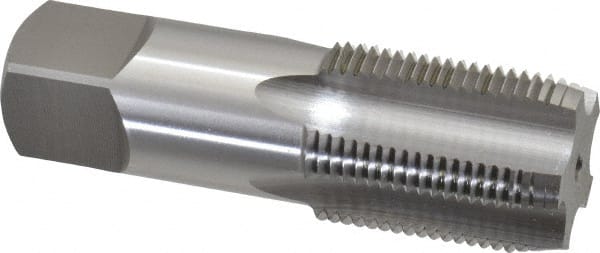 OSG - 3/4-14 NPS Thread, 5 Flute Standard Pipe Tap - 3-1/4" OAL, 1-3/8" Thread Length, 29/32" Shank Diam, Bright Finish, High Speed Steel - Exact Tooling