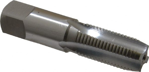 OSG - 1/4-18 NPSF Thread, 4 Flute Standard Pipe Tap - 2-7/16" OAL, 1-1/16" Thread Length, 9/16" Shank Diam, Bright Finish, High Speed Steel - Exact Tooling