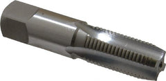 OSG - 1/4-18 NPSF Thread, 4 Flute Standard Pipe Tap - 2-7/16" OAL, 1-1/16" Thread Length, 9/16" Shank Diam, Bright Finish, High Speed Steel - Exact Tooling