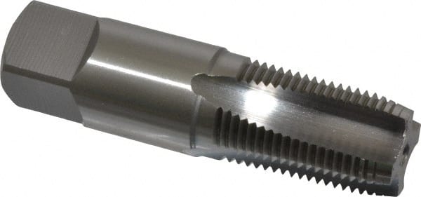 OSG - 3/8-18 NPSF Thread, 4 Flute Standard Pipe Tap - 2-9/16" OAL, 1-1/16" Thread Length, 0.7" Shank Diam, Bright Finish, High Speed Steel - Exact Tooling