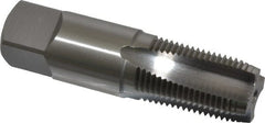 OSG - 3/8-18 NPSF Thread, 4 Flute Standard Pipe Tap - 2-9/16" OAL, 1-1/16" Thread Length, 0.7" Shank Diam, Bright Finish, High Speed Steel - Exact Tooling